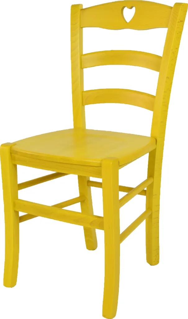 Offerta Sedia Cucina CUORE Tommychairs Legno Faggio Giallo Anilina