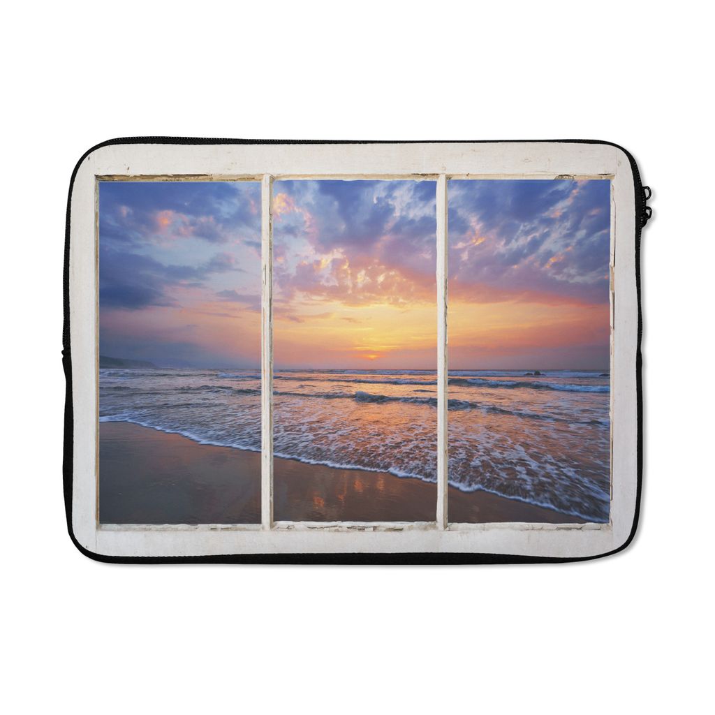 MuchoWow Laptop Hülle 13 Zoll Aussicht - Meer - Strand Laptoptasche - Laptophülle - Sleeve - Rundumschutz