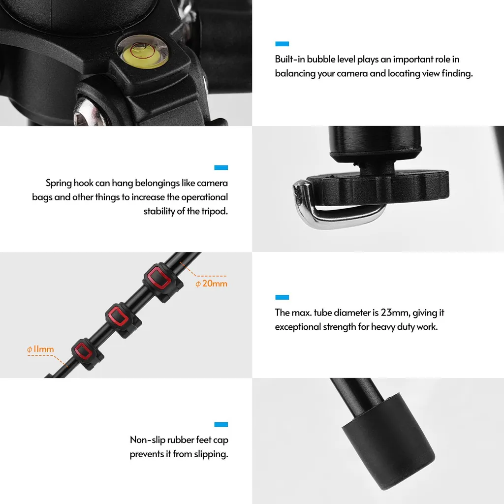 Trépied pour Smartphone et DSLR Idéal pour Photographie Macro et Vidéo
