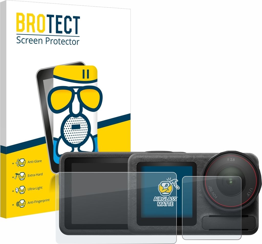 BROTECT Entspiegelungs Schutzglas für DJI Osmo Action 5 Pro Schutzfolie Panzer Folie Glas Display Schutz matt