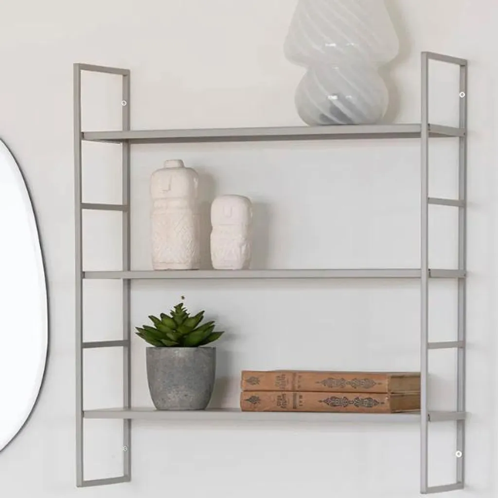Étagère grise 3 tablettes Beja pour bureau ou cellier - Gain de place - 6
