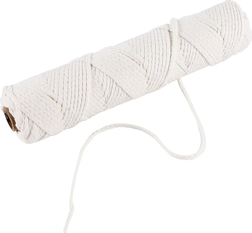 Mèche coton spéciale stéarine 100g - 80 mètres pour brûlage propre
