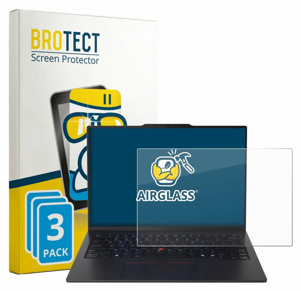 3x BROTECT Schutzglas für Lenovo ThinkPad X1 Carbon Gen 13 14" Schutzfolie Panzer Folie Glas Display Schutz klar