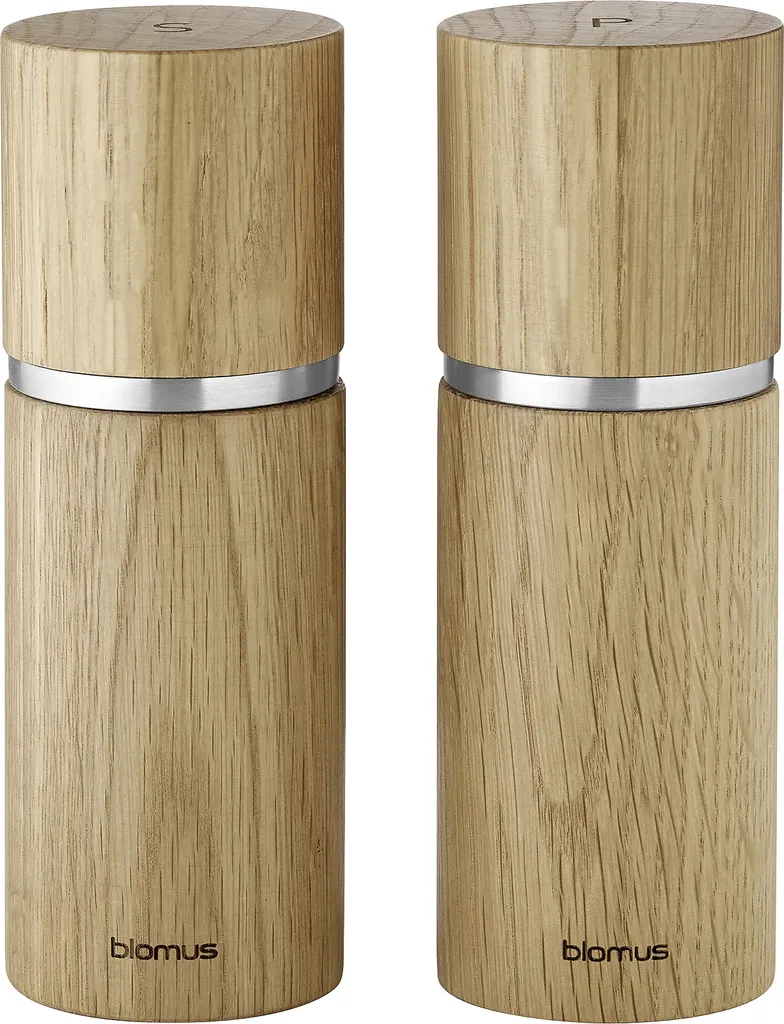 Set Macinapepe e Sale Blomus PEPE in Rovere - 2 Pezzi Design Scandinavo