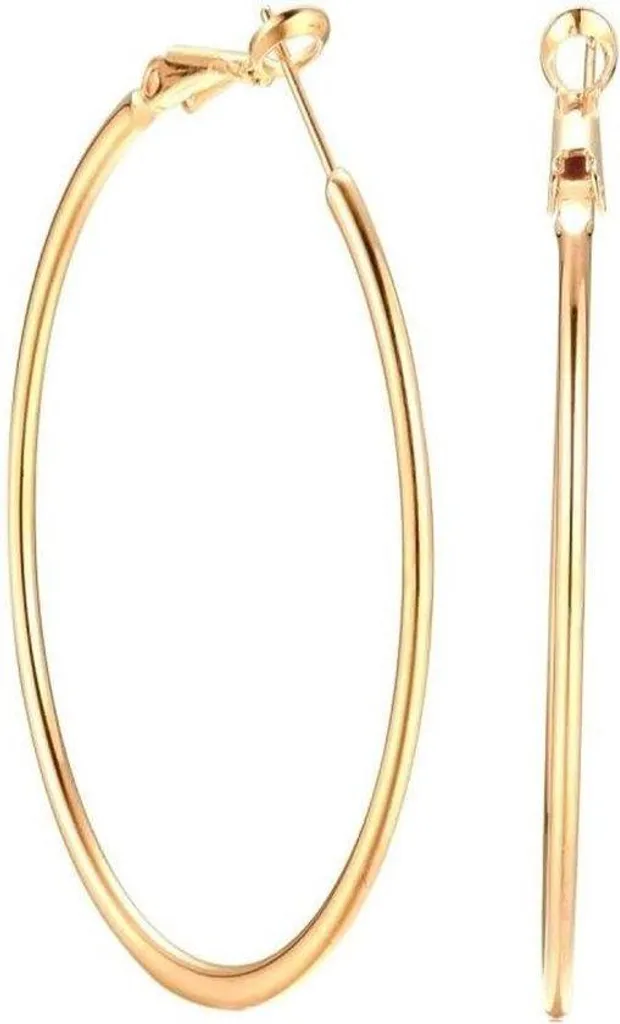 Boucles d'oreilles 60mm anti-allergie : acier inoxydable pour peau sensible
