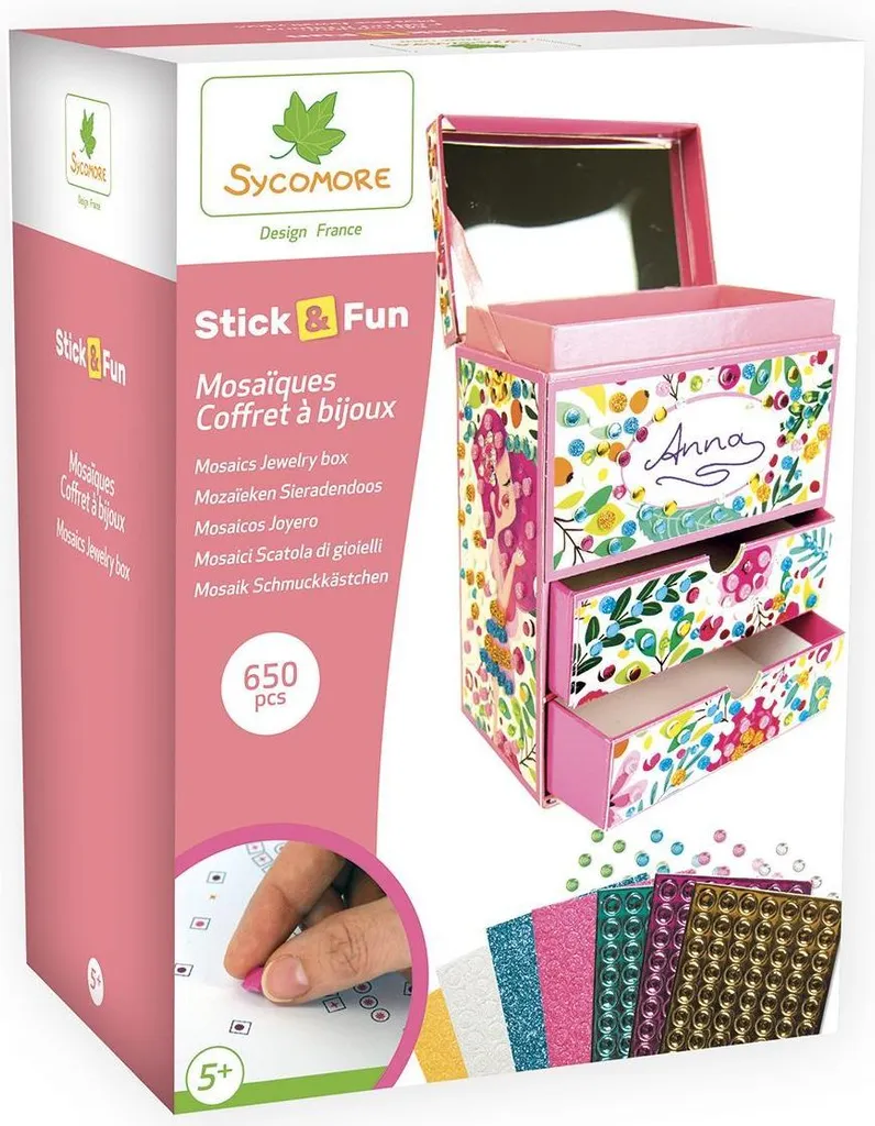 Portagioie Mosaico 3D Sycomore Stick'N Fun | Gioco Creativo per Bambine