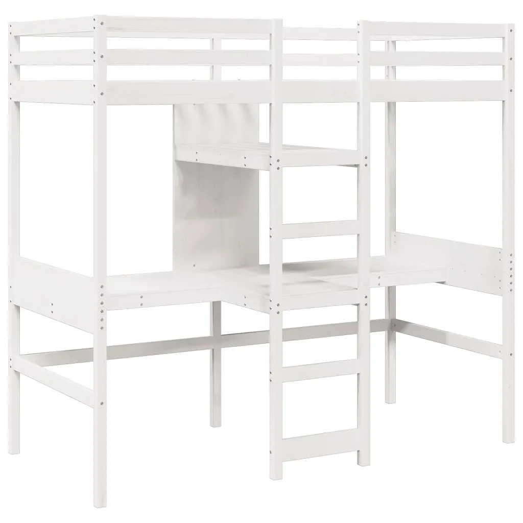 Lit surélevé 80x200 cm blanc : la solution pour optimiser votre studio - 3