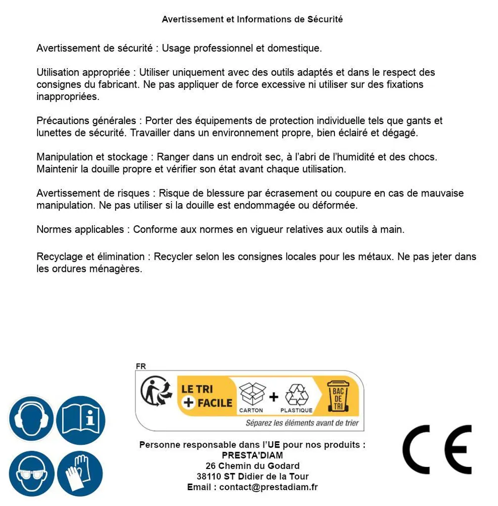 Douille pour Clé Six Pans 25 mm - Embout 1 Pouce en Acier D-Work 75 mm - 7