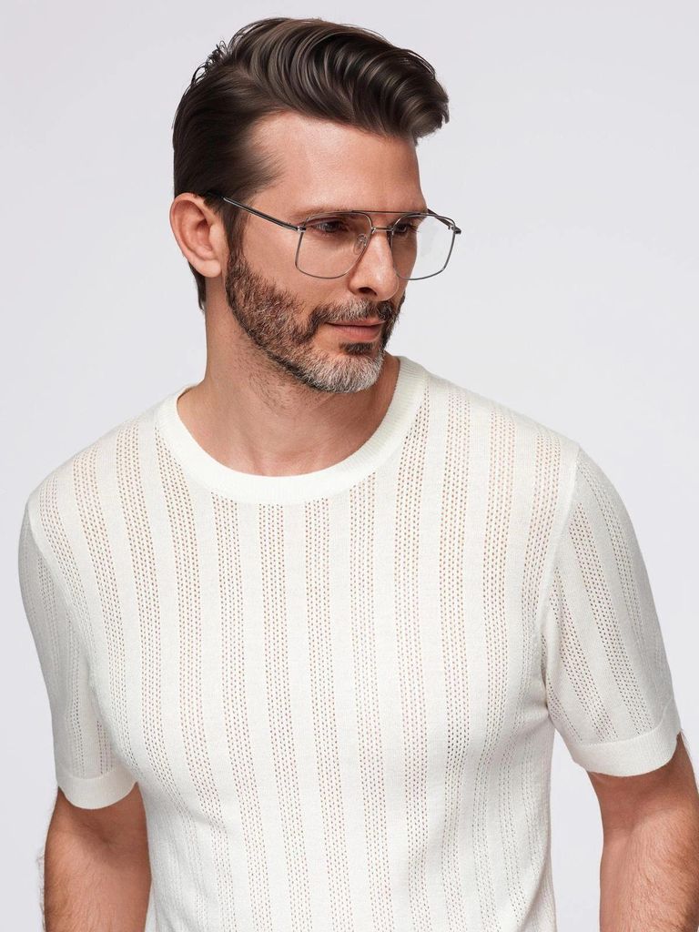 Ombre Clothing Kurzarmhemd für Männer Marikare weiß S