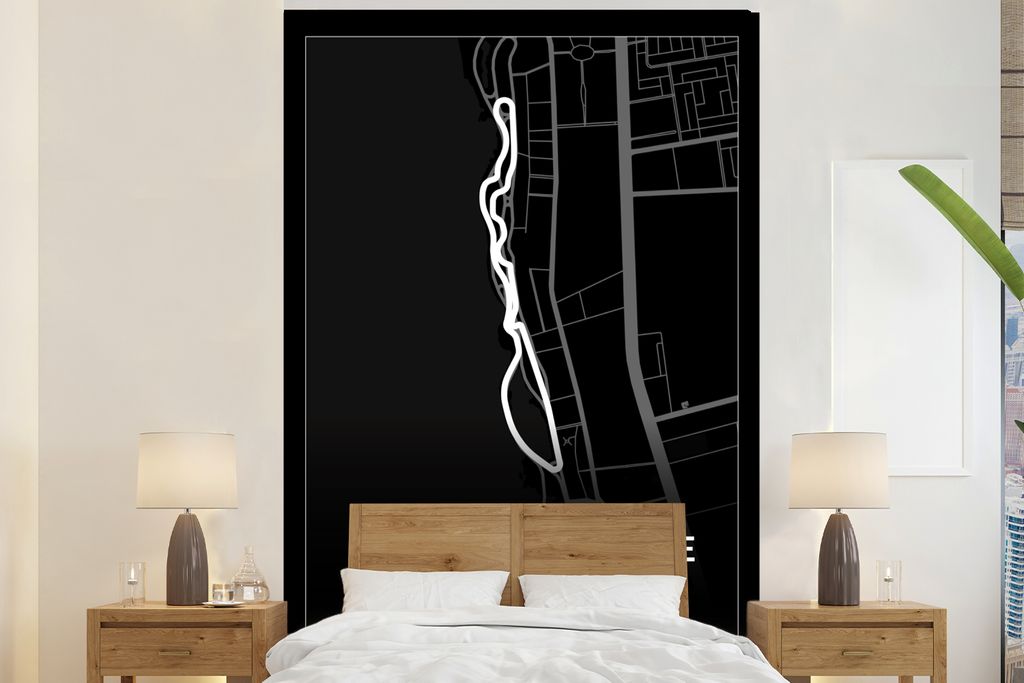 MuchoWow Fototapete für Wohnzimmer oder Schlafzimmer Wandtapete Vinyl Motivtapete Rennstrecke - Sport - Saudi-Arabien - Formel 1 - Jeddah Cornic...