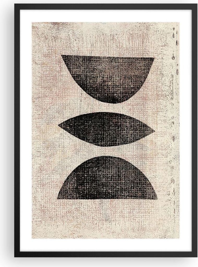 Gerahmtes Poster - Schwarzer Rahmen - Form Figuren Geometrisch - 50x70 cm - Wand Bild - Wanddeko - Wandbilder - Kunstposter - Wandposter - Bilderra...