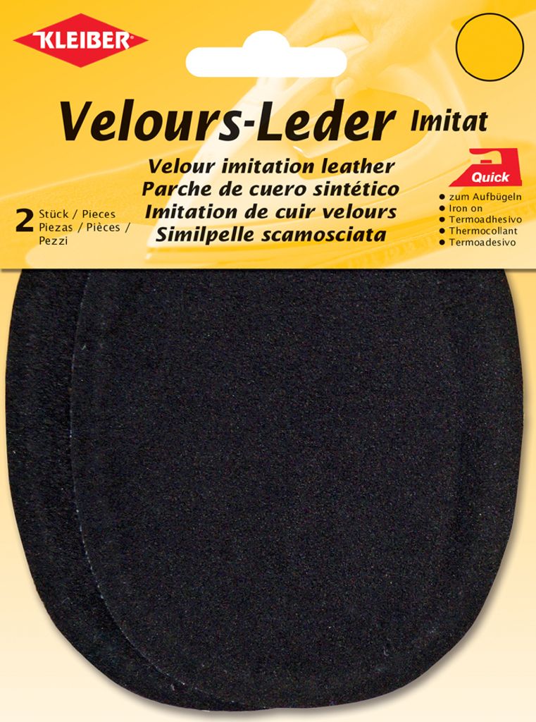 KLEIBER Velour-Aufbügelflecken oval 100 x 130 mm schwarz 2 Produktbild 