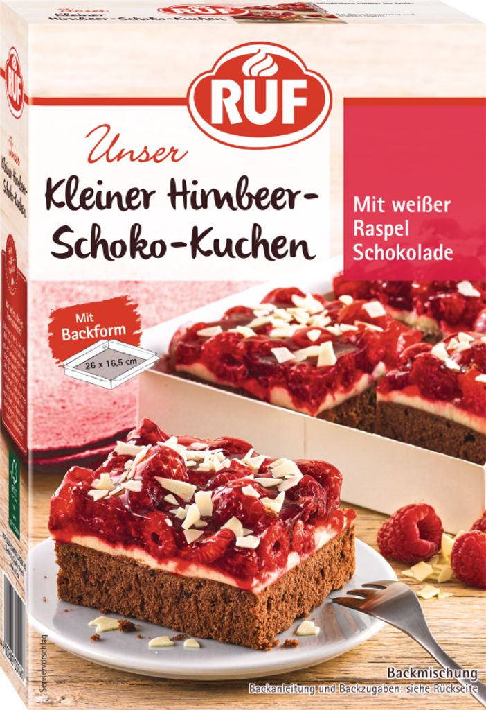 RUF Kleiner Himbeer-Schoko-Kuchen Backmischung Produktbild 