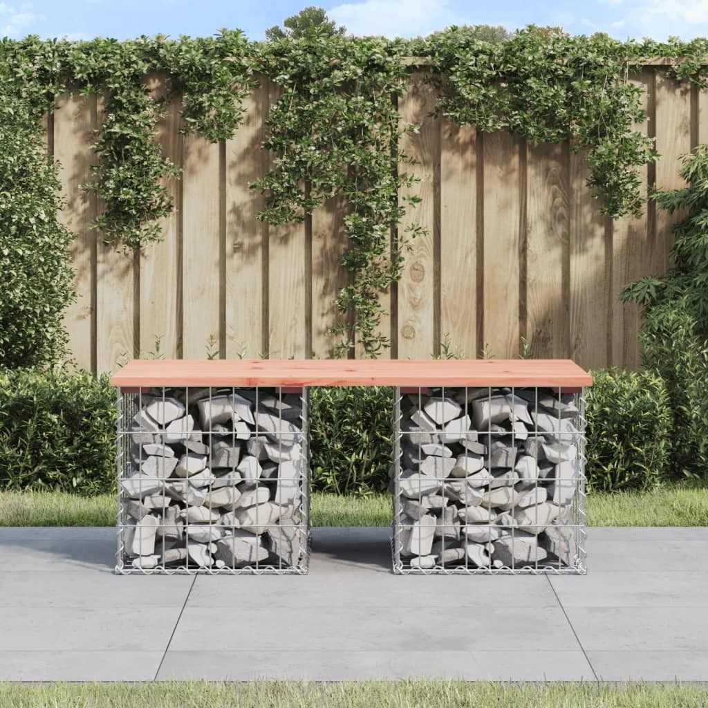 "2024"cloris Gartenbank aus Gabionen 103x44x42 cm Massivholz Douglasie - Gartenbänke CHY70986474