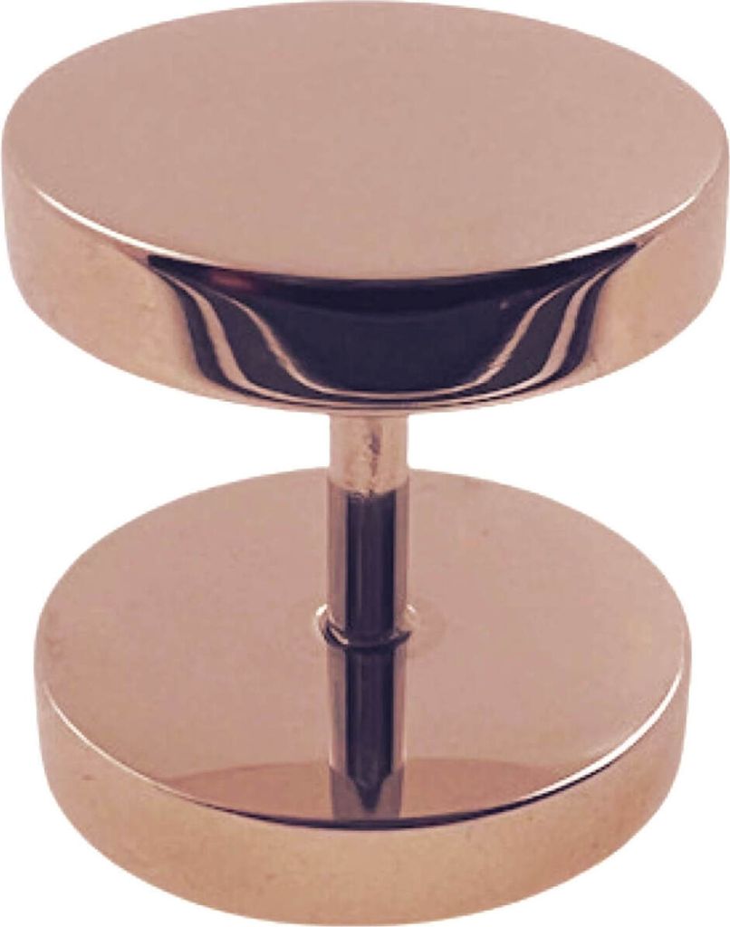 Fake Plug Ohrstecker 316L Chirurgenstahl in verschiedenen Farben und Größen Größe - 8 mm Farbe - Roségoldfarben