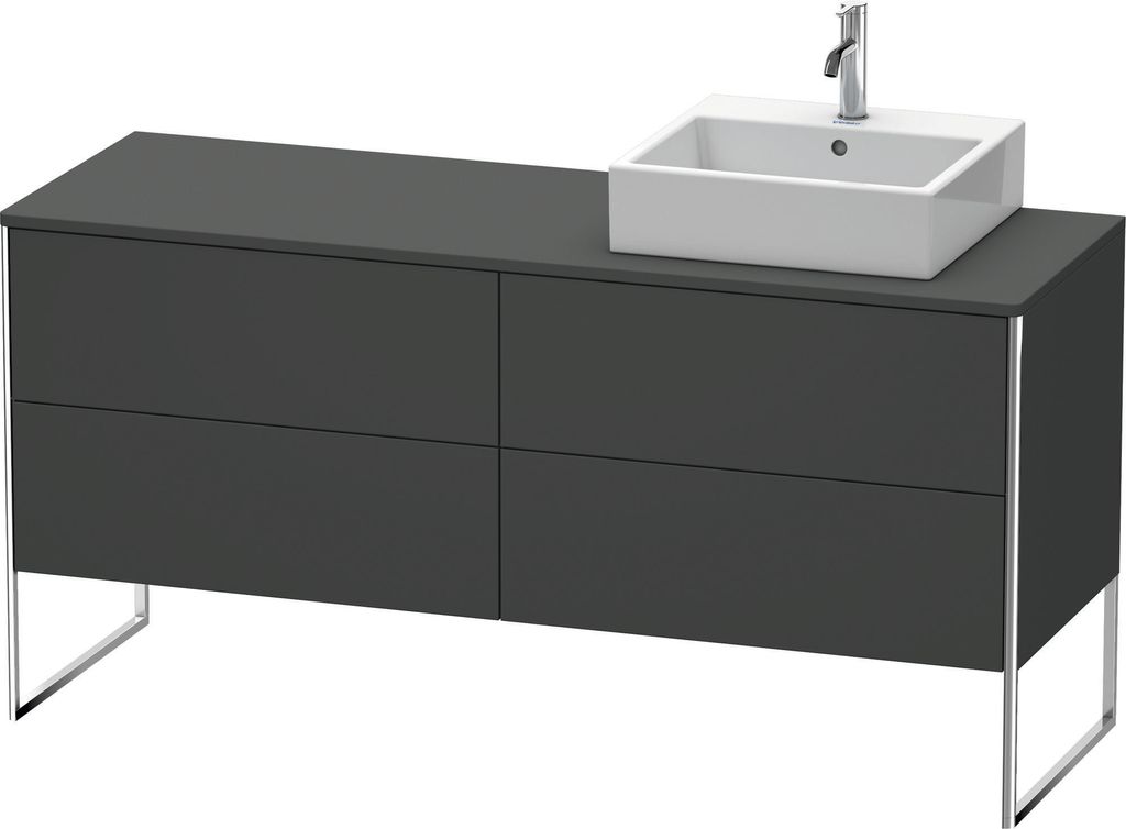 Duravit XSquare Konsolenwaschtischunterbau freistehend, 4 Auszüge, Becken rechts, 1600x778x548mm, XS4924R4949