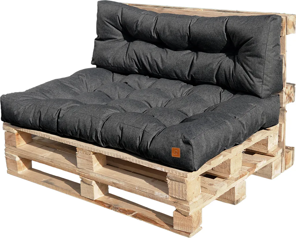 Cuscini per Bancali 120x80 Impermeabili Set 2 Divano Pallet Grigio