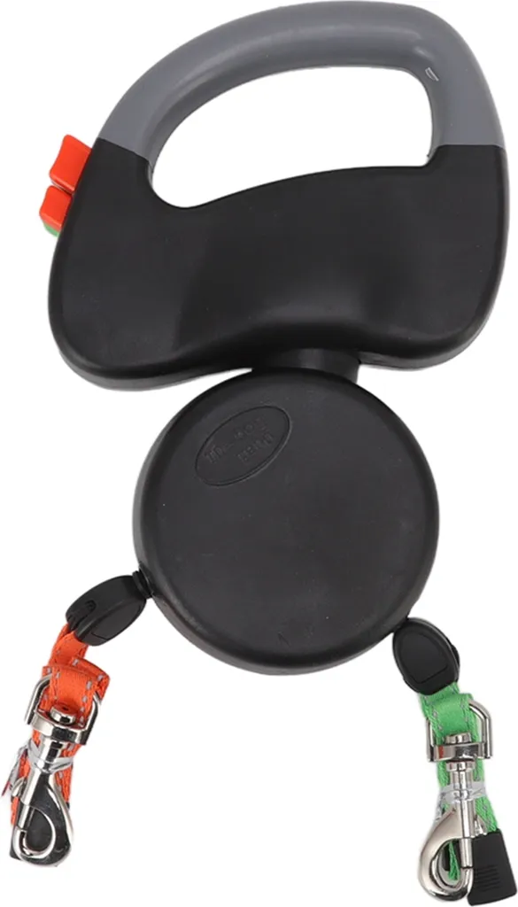 Laisse rétractable 3m anti-nœud noire pour stopper votre chien sans choc