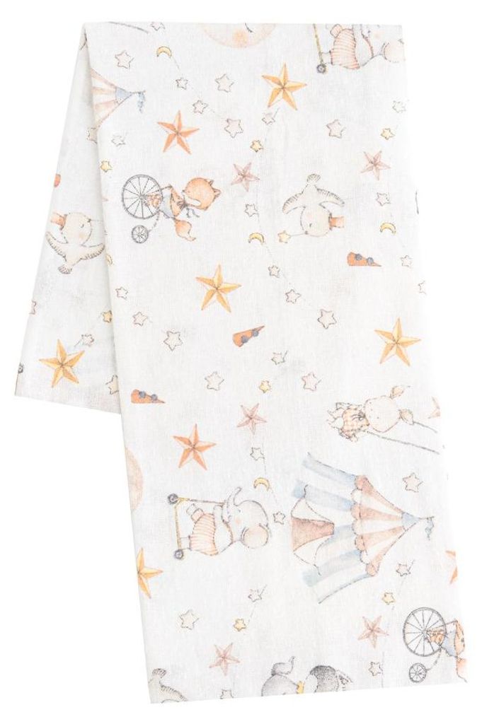 Flanellwindel mit Aufdruck New Baby Zirkus