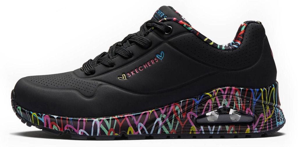 Skechers Uno Loving Love Damen-Sneaker in Schwarz – Memory Produktbild 