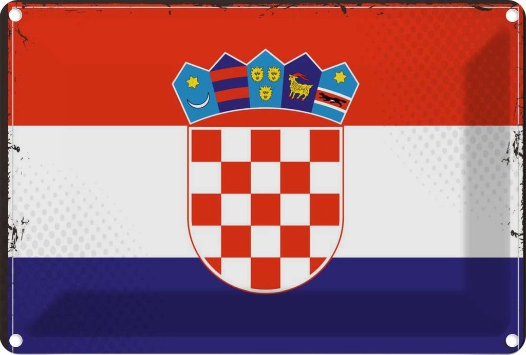 vianmo Blechschild 20x30 cm Kroatiens Croatia Flagge Fahne Wappen