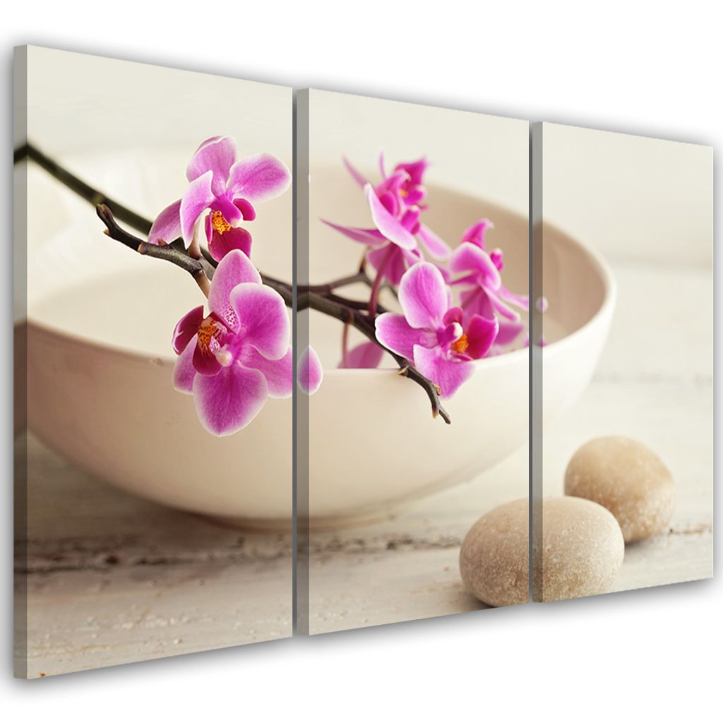 Triptychon auf leinwand religiöses - weiß 90x60 cm Feeby beige wandbild bereit zum aufhängen