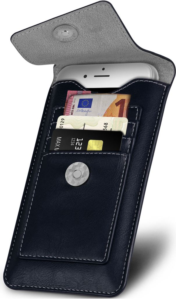 ONEFLOW Zeal Case kompatibel mit Moto G5s - Hülle mit Kartenfach, Dunkelblau