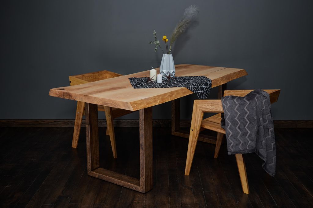 tømmermann Baumkantentisch Esszimmertisch Massivholz Esstisch Holz Massiv Schreibtisch 190x76 Küchentisch Holztisch Esche Esszimmer Tisch Dining ...