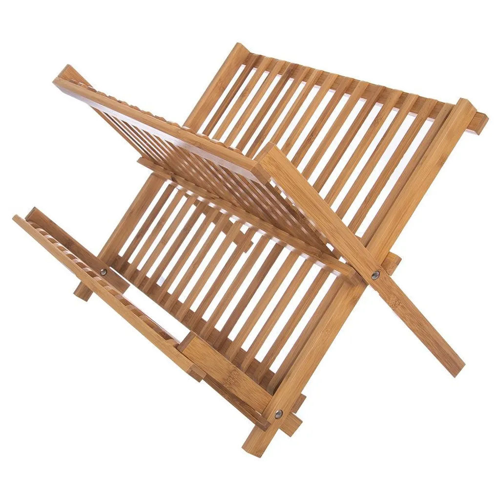 Égouttoir à Vaisselle en Bambou Kinghoff KH-1631 - Pliable et Écologique