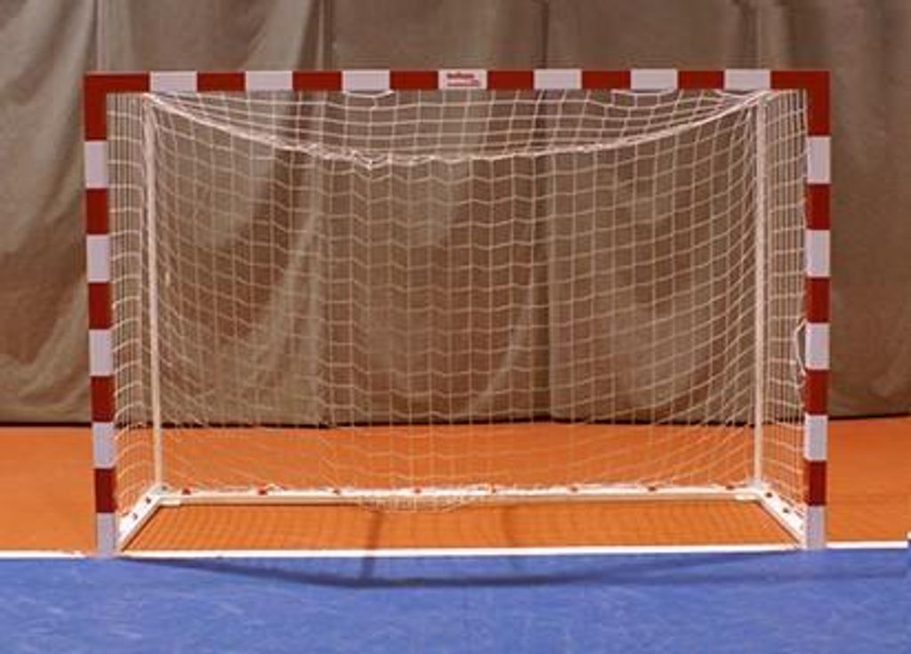 Set bewegliche metallische Futsal-/Handballtore 80 x 80 mm mit mehrfarbiger Basis 80 x 40 mm