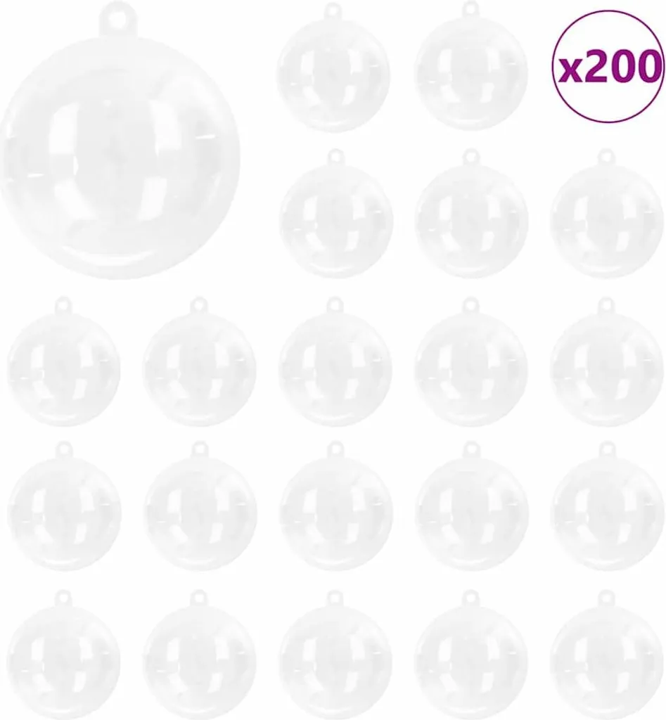 Set 200 Boules Noël Transparentes 5 cm : Décorez tout votre Sapin