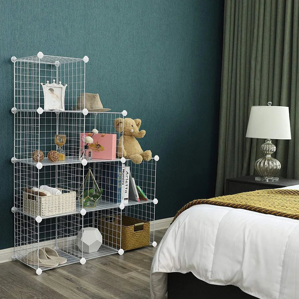 Étagère sans vis à 9 compartiments blanche modulable pour rangement - 4