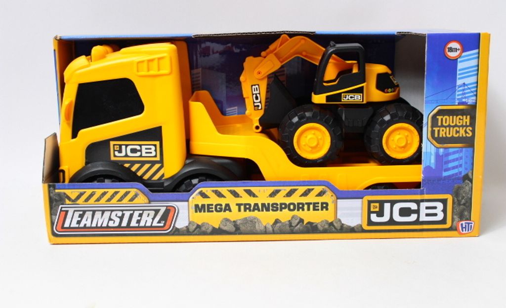 Teamsterz Baufahrzeug Mega Transporter mit Bagger Spielzeug 40 cm