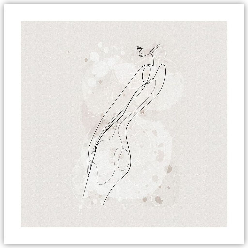 Poster - Poster ohne Rahmen - Minimalismus Körper Frauen - 50x50 cm - Wand Bild - Wanddeko - Wandbilder - Kunstposter - Wandposter - Bilder - Kuns...