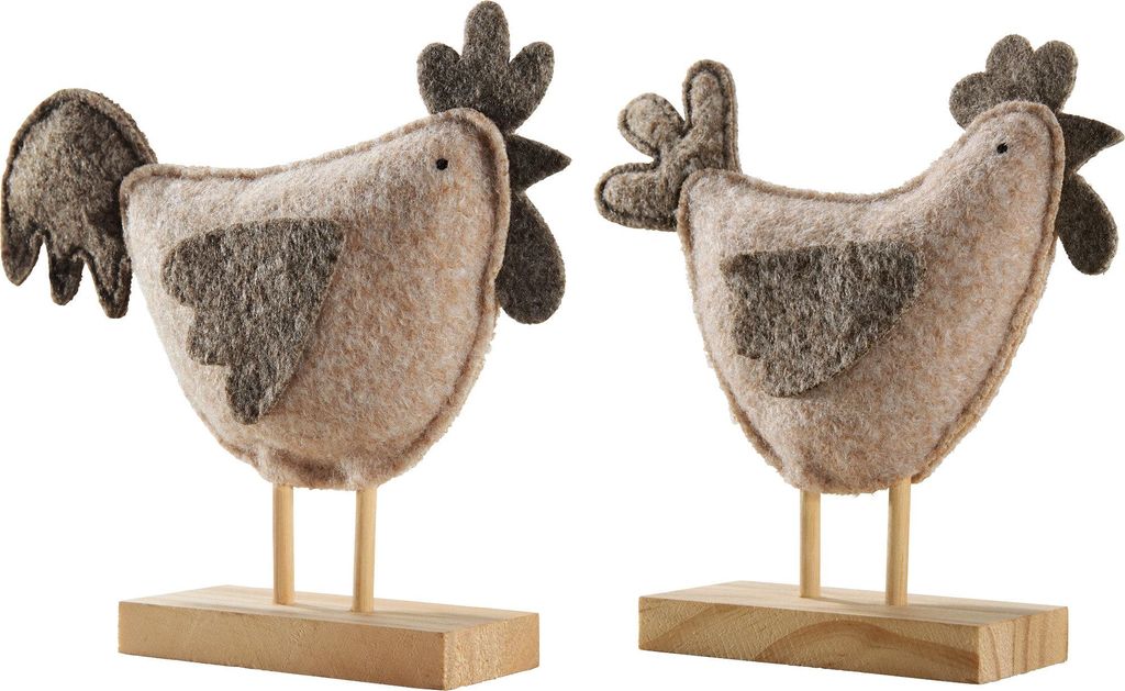 ohne Marke Deko-Filzhühner im 2er-Pack beige 130x150 cm Produktbild 