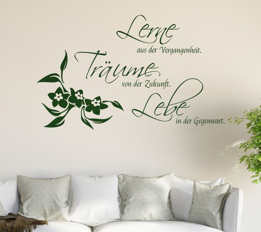 Lerne aus der Vergangenheit... Wandtattoo in 6 Größen - Wandaufkleber Wall Sticker - Dekoration, Küche, Wohnzimmer, Schlafzimmer, Badezimmer