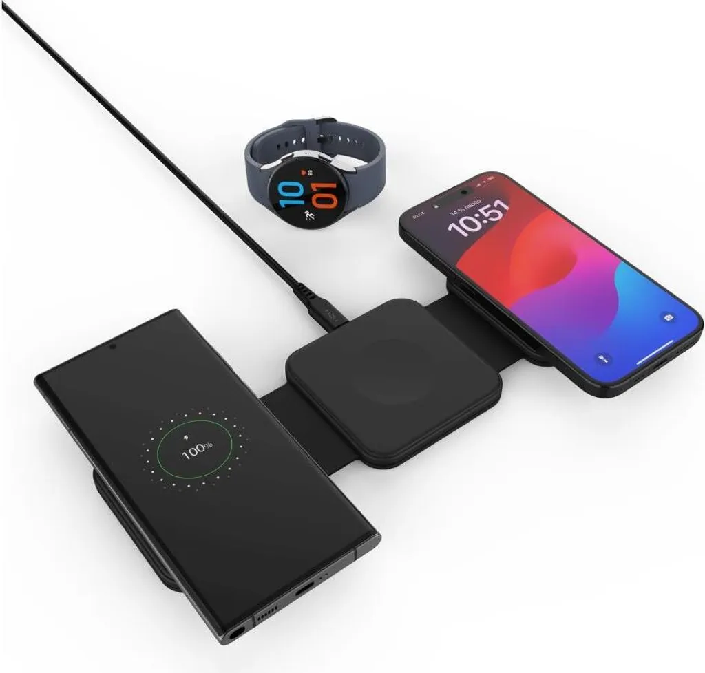 Support de charge sans fil pour bureau 3-en-1 Samsung FIXED Flex Noir
