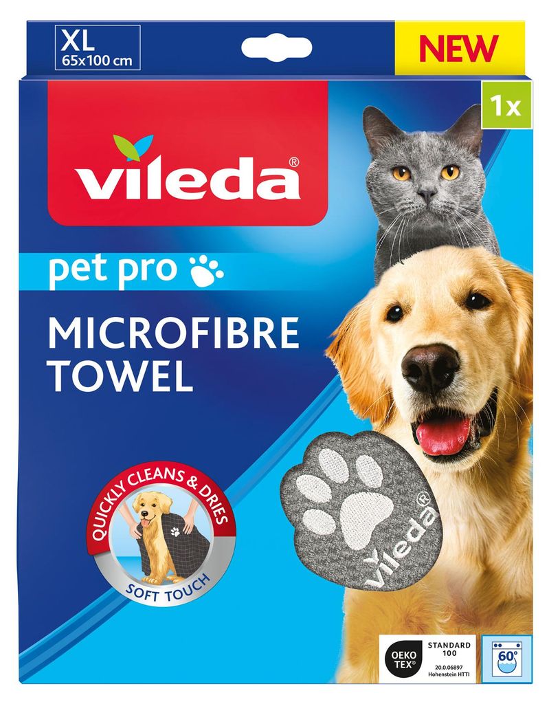 Vileda 172651, Kočka, Pes, Mikrovlákno, Šedá, XL, 650 mm, Obrázek produktu 
