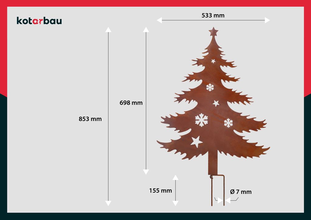 KOTARBAU Gartendekoration Herz Aus Metall – Kupferfarben, 147 Cm Hoch, Zum Einstecken