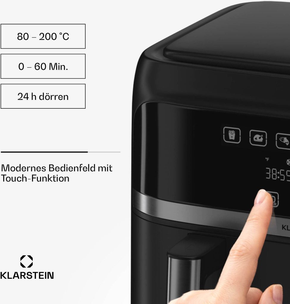 Klarstein Heißluftfritteuse, Airfryer mit 2 Kammern, 2850W Produktbild 5