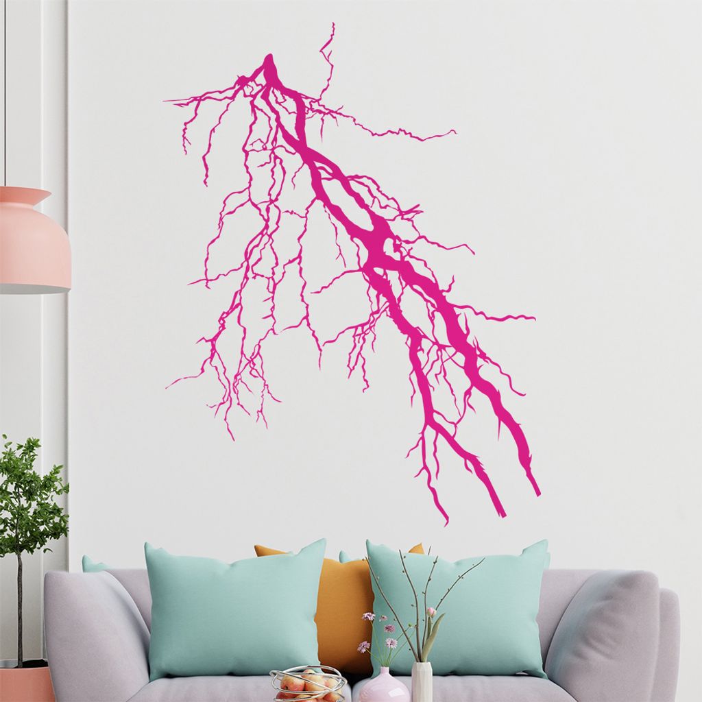 KIWISTAR Blitz Unwetter Wandtattoo in 6 Größen - Wandaufkleber Wall Sticker - Dekoration, Küche, Wohnzimmer, Schlafzimmer, Badezimmer