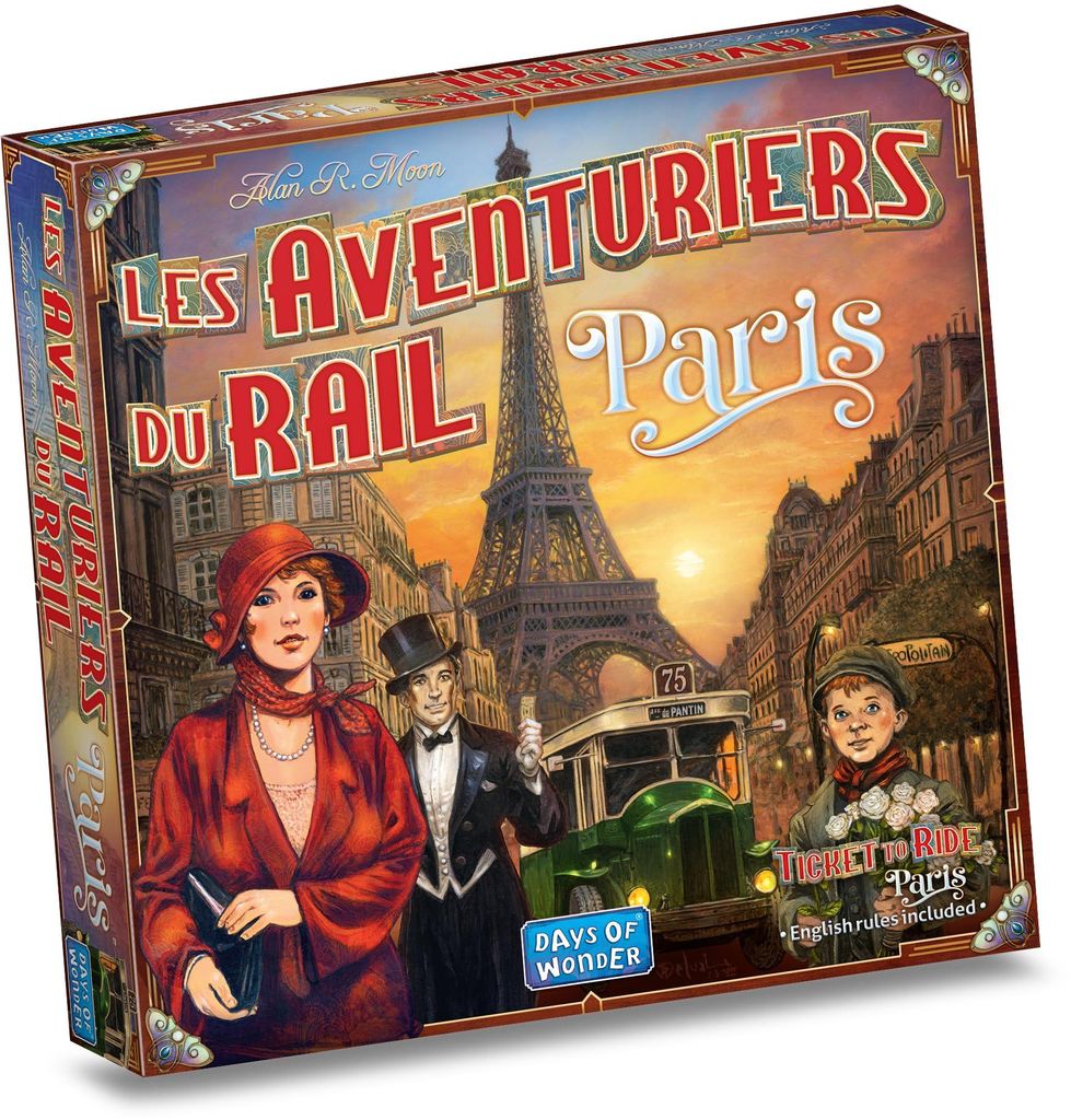 Les AVENTURIERS du Rail Paris, Gesellschaftsspiel für 2-4 Spieler, ab 8 Jahren, kompakte Version
