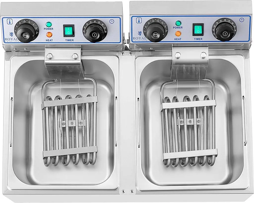Friteuse électrique pro pour snacks et restaurants double bac 2x13L