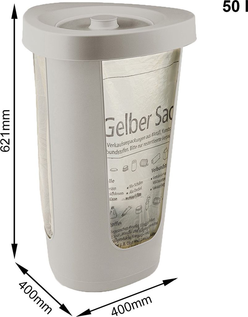 Rotho Müllsackständer 50L Fabu - Gelber Sack Halter - Produktbild 4