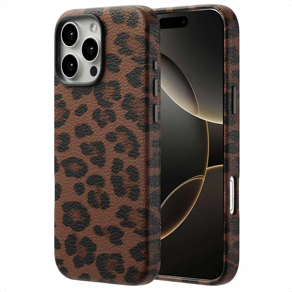 Custodia Selencia Sabi per Apple iPhone 16 Pro Max Pantera Moka