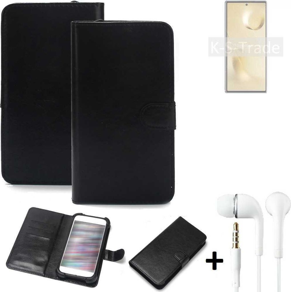 K-S-Trade Wallet Case Handyhülle kompatibel mit Xiaomi Mi MIX Fold 2 Schutzhülle Flip cover Flipstyle Tasche Hülle Flipcover Slim Bumper schwarz +