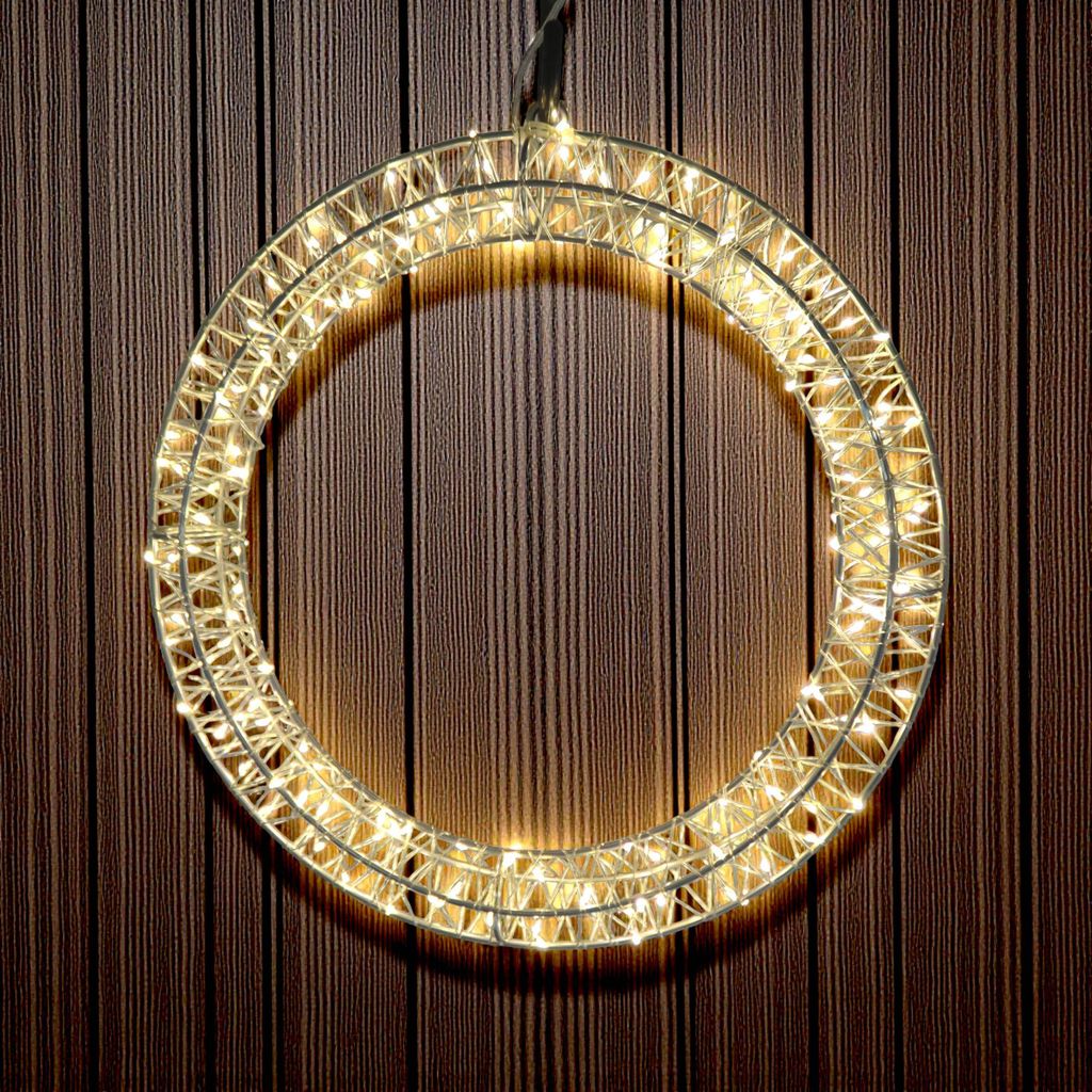 Ghirlanda luminosa in metallo argento 30 cm bianco caldo Immagine del prodotto 