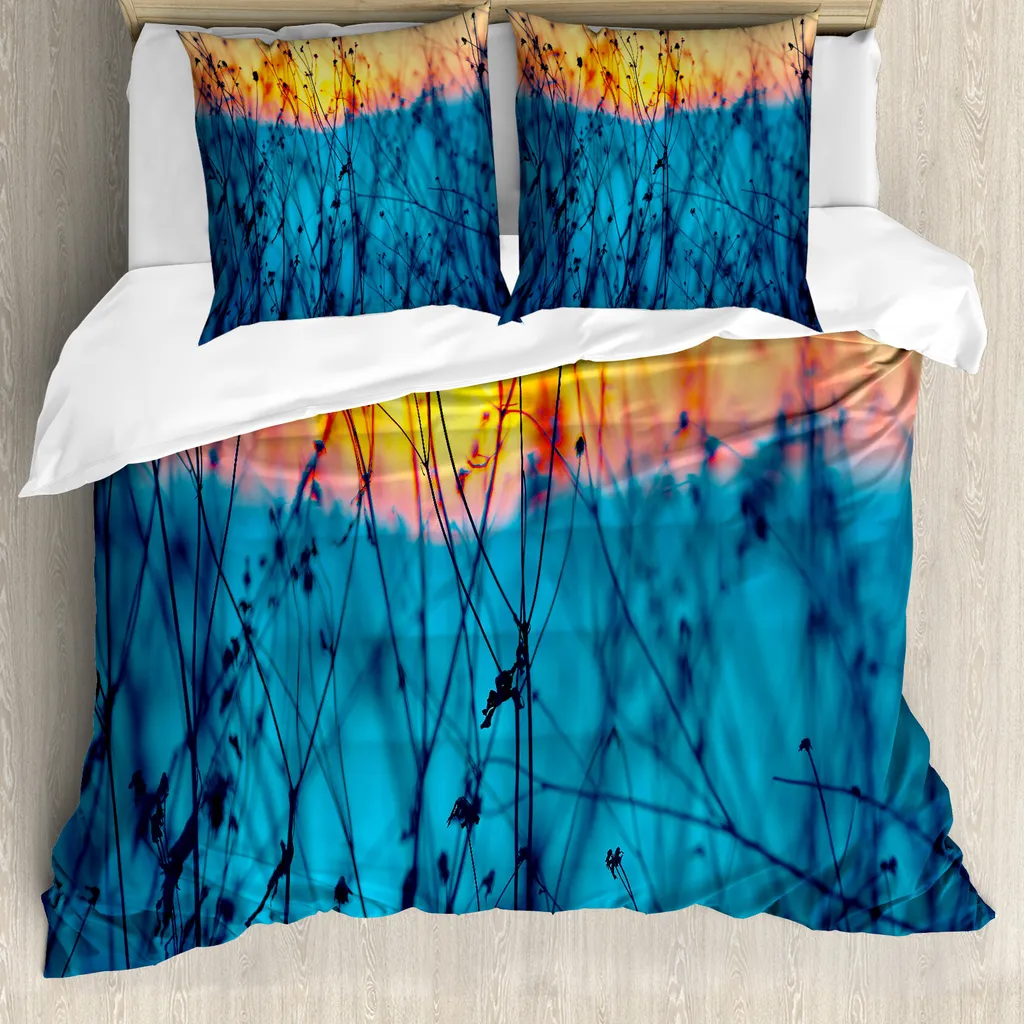 Set Letto ABAKUHAUS Fiori Secchi Pesca Arancio 155x220 Copripiumino