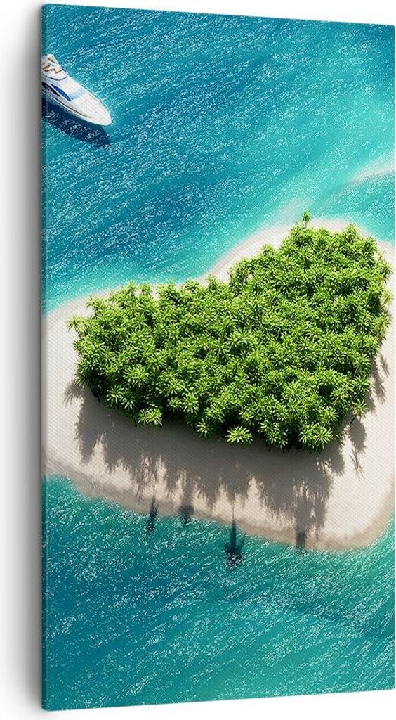 Bild auf Leinwand - Leinwandbild - Sail Insel Meer Aussicht Natur - 45x80cm - Wand Bild - Wanddeko - Leinwanddruck - Bilder - Kunstdruck - Wanddeko...