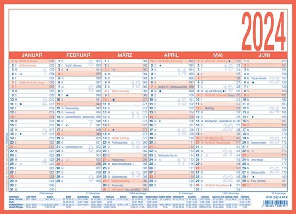 Zettler 908-1315 Arbeitstagekalender A4 | Kaufland.de